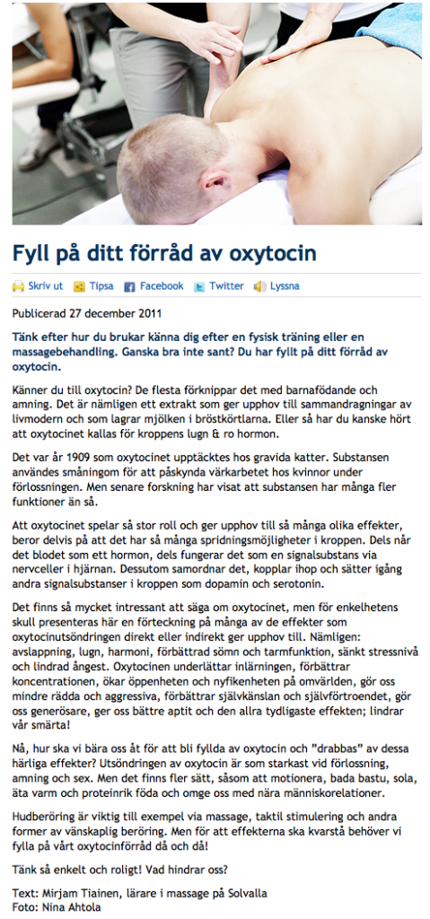Fyll på ditt förråd av oxytocin